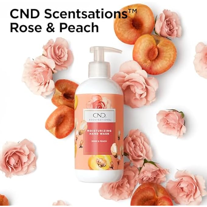 CND SCENTSATIONS LIQUID HAND WASH, VEGAN MOISTURIZING DEEP CLEANSER, FORMULATED WITH GLYCERIN & JOJOBA OIL, PH BALANCED SKIN PROTECTION, ROSE & PEACH, 13.2 FL. OZ - Image 4